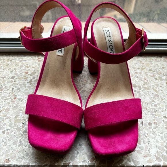 JOY IN LOVE Women's Chunky Platform High Heels Ankle Strap Block Heel Sandals - Picture 5 of 12